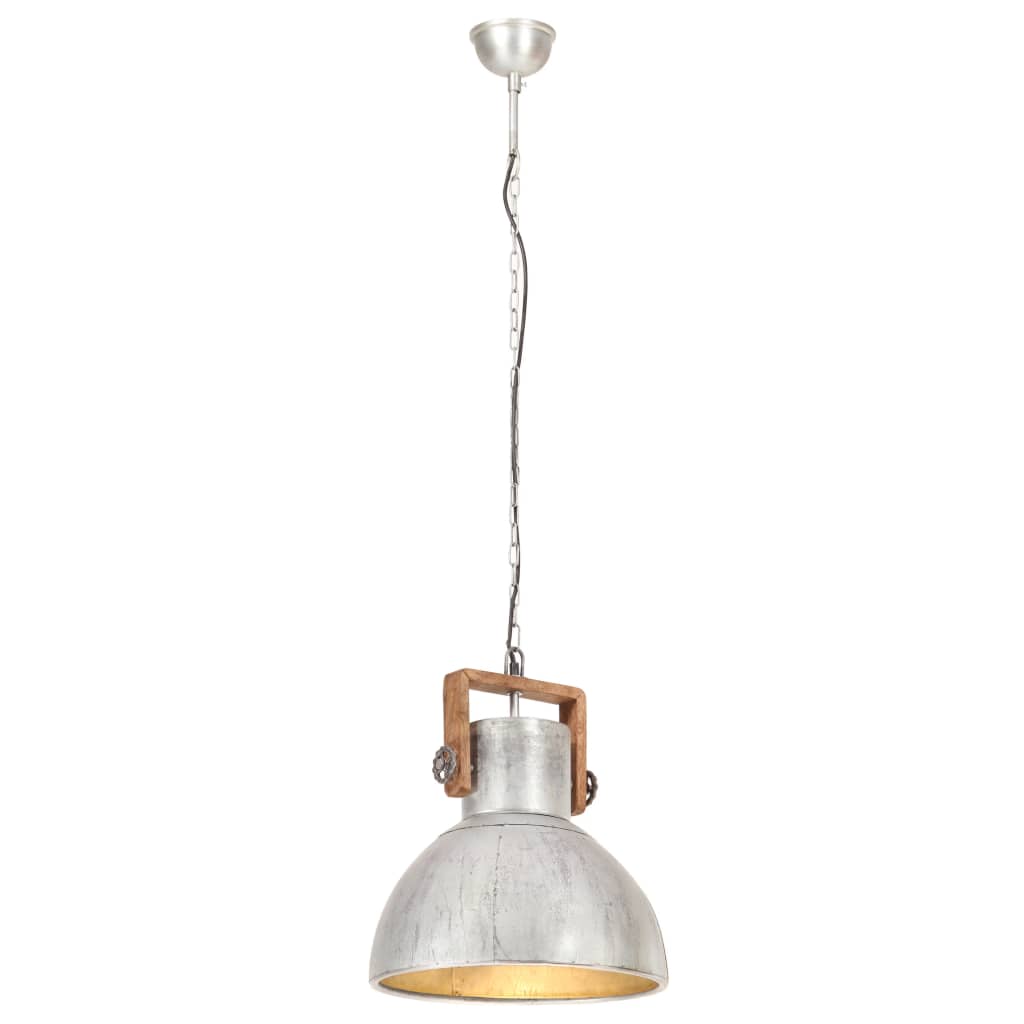 industriel hængelampe 25 W rund 40 cm E27 sølvfarvet