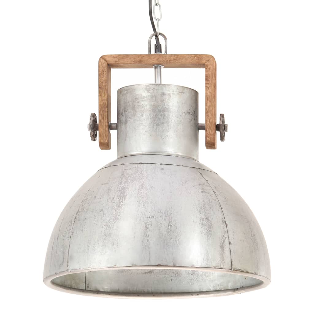industriel hængelampe 25 W rund 40 cm E27 sølvfarvet
