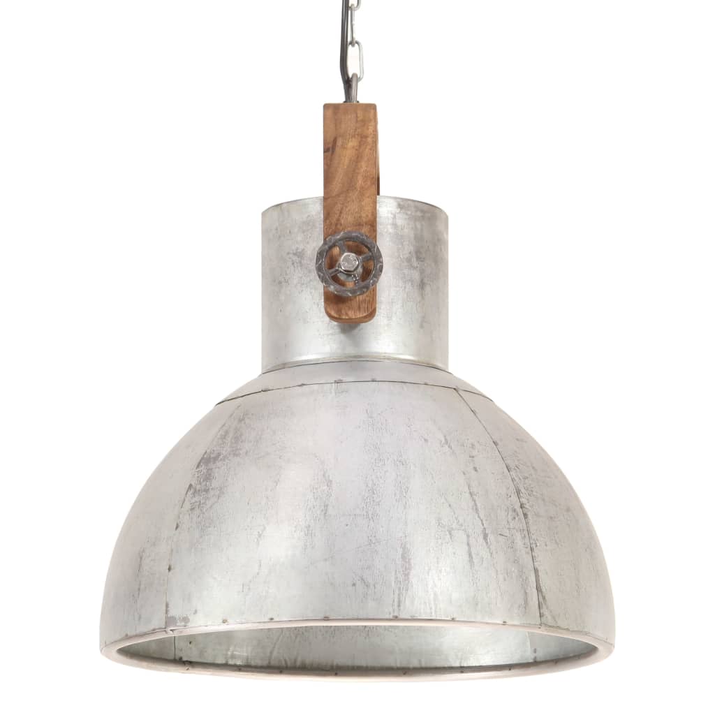 industriel hængelampe 25 W rund 40 cm E27 sølvfarvet