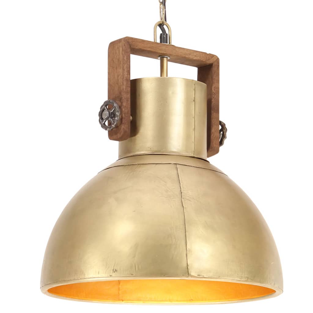industriel hængelampe 25 W rund 40 cm E27 messingfarvet