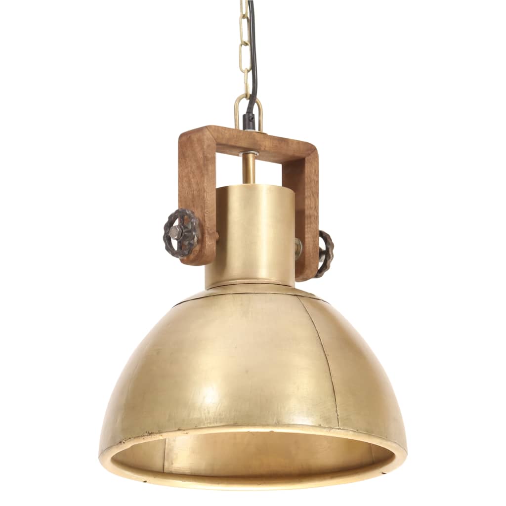 industriel hængelampe 25 W rund 30 cm E27 messingfarvet