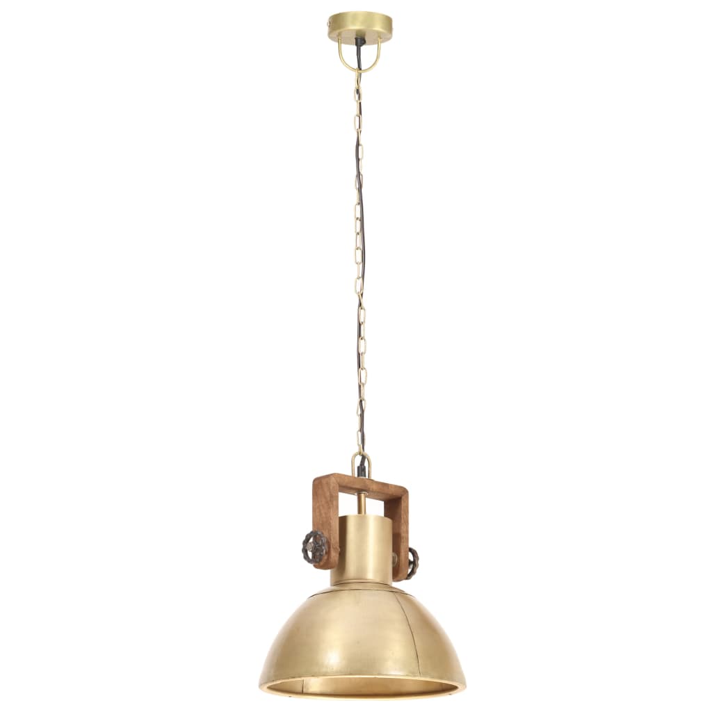 industriel hængelampe 25 W rund 30 cm E27 messingfarvet