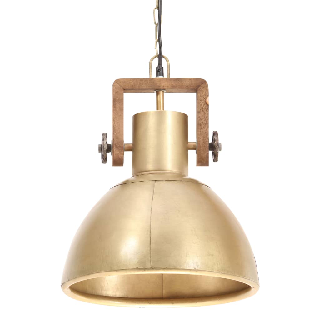 industriel hængelampe 25 W rund 30 cm E27 messingfarvet