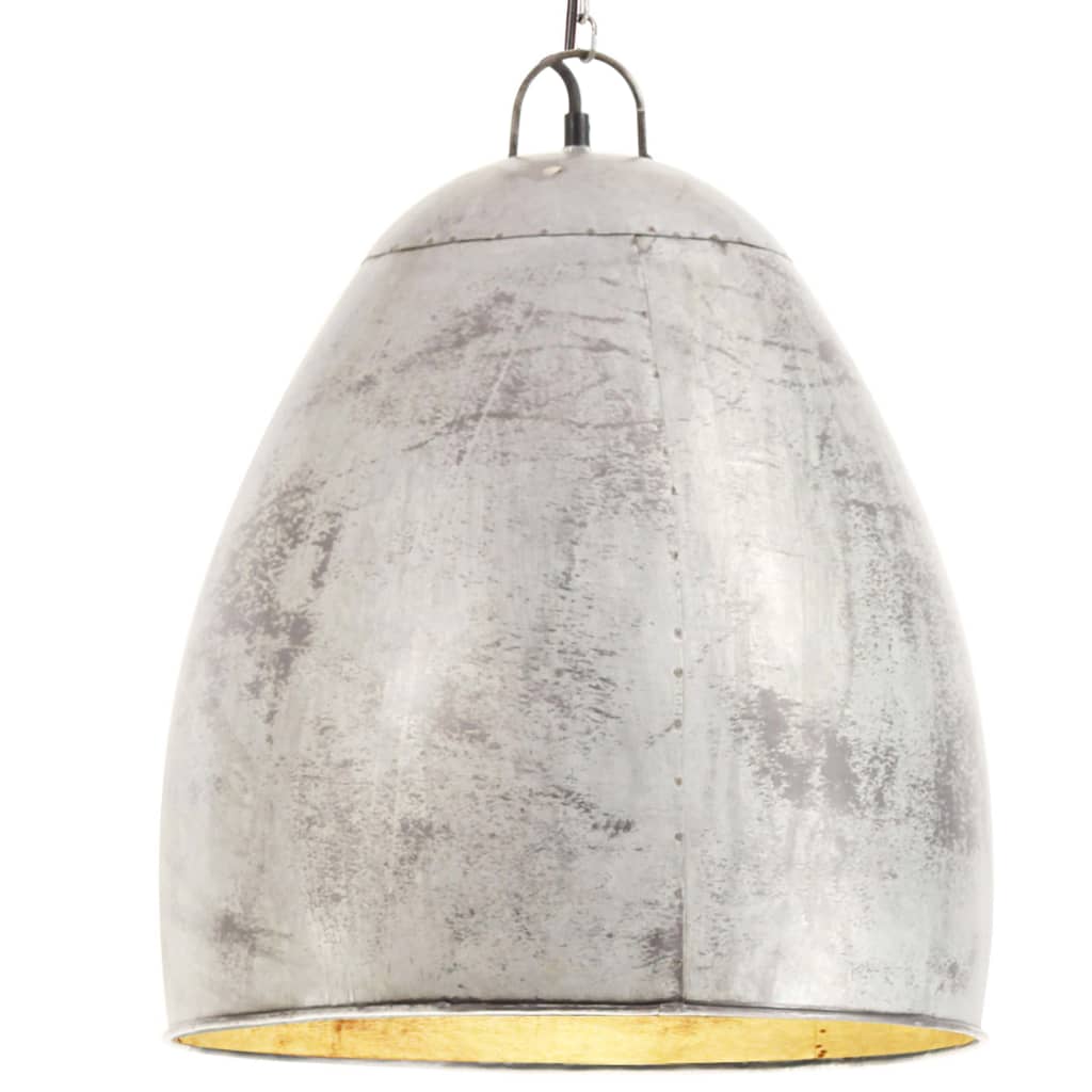 industriel hængelampe 25 W rund 42 cm E27 sølvfarvet