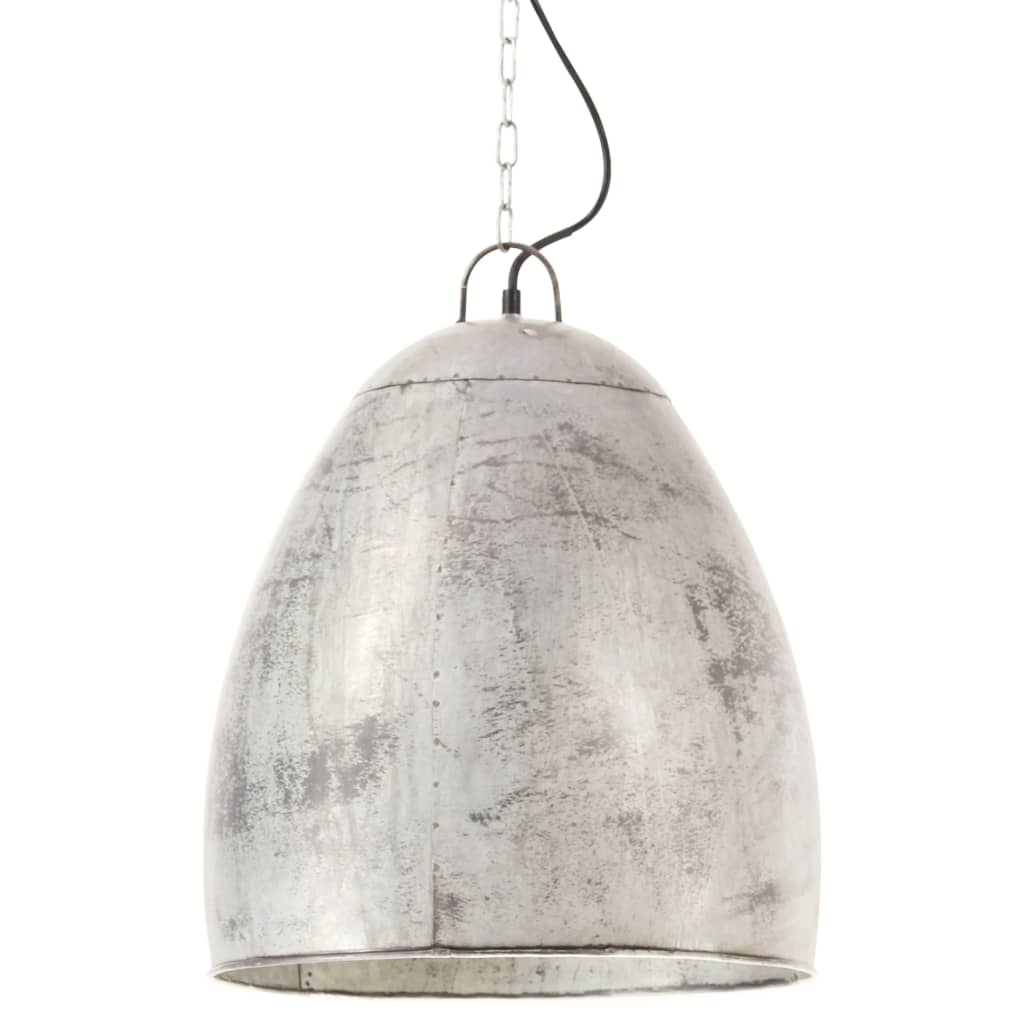 industriel hængelampe 25 W rund 42 cm E27 sølvfarvet
