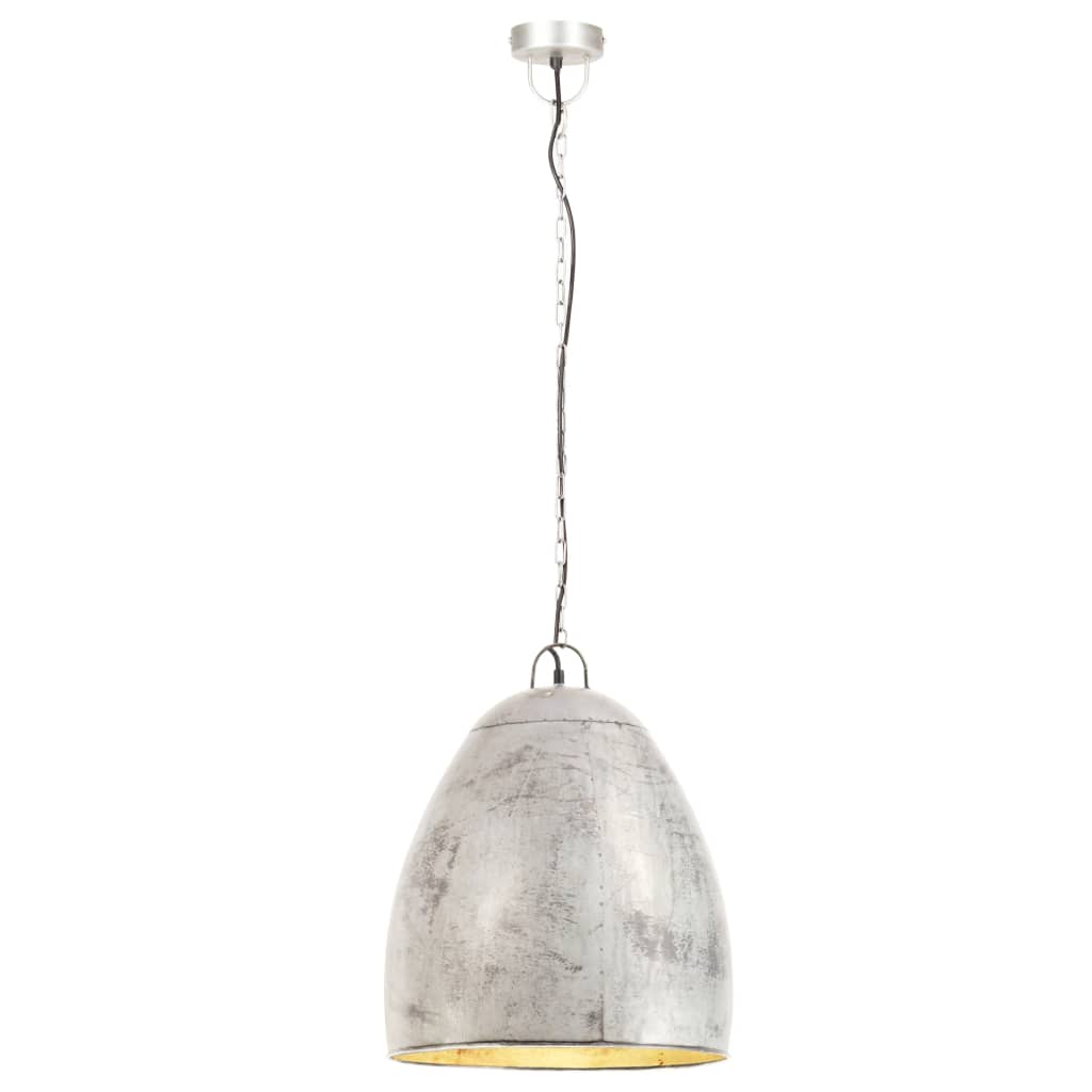 industriel hængelampe 25 W rund 42 cm E27 sølvfarvet