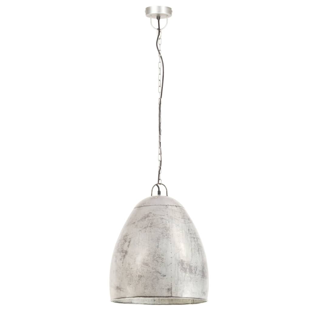 industriel hængelampe 25 W rund 42 cm E27 sølvfarvet