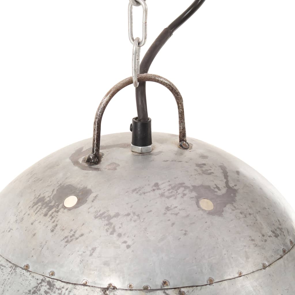 industriel hængelampe 25 W rund 42 cm E27 sølvfarvet