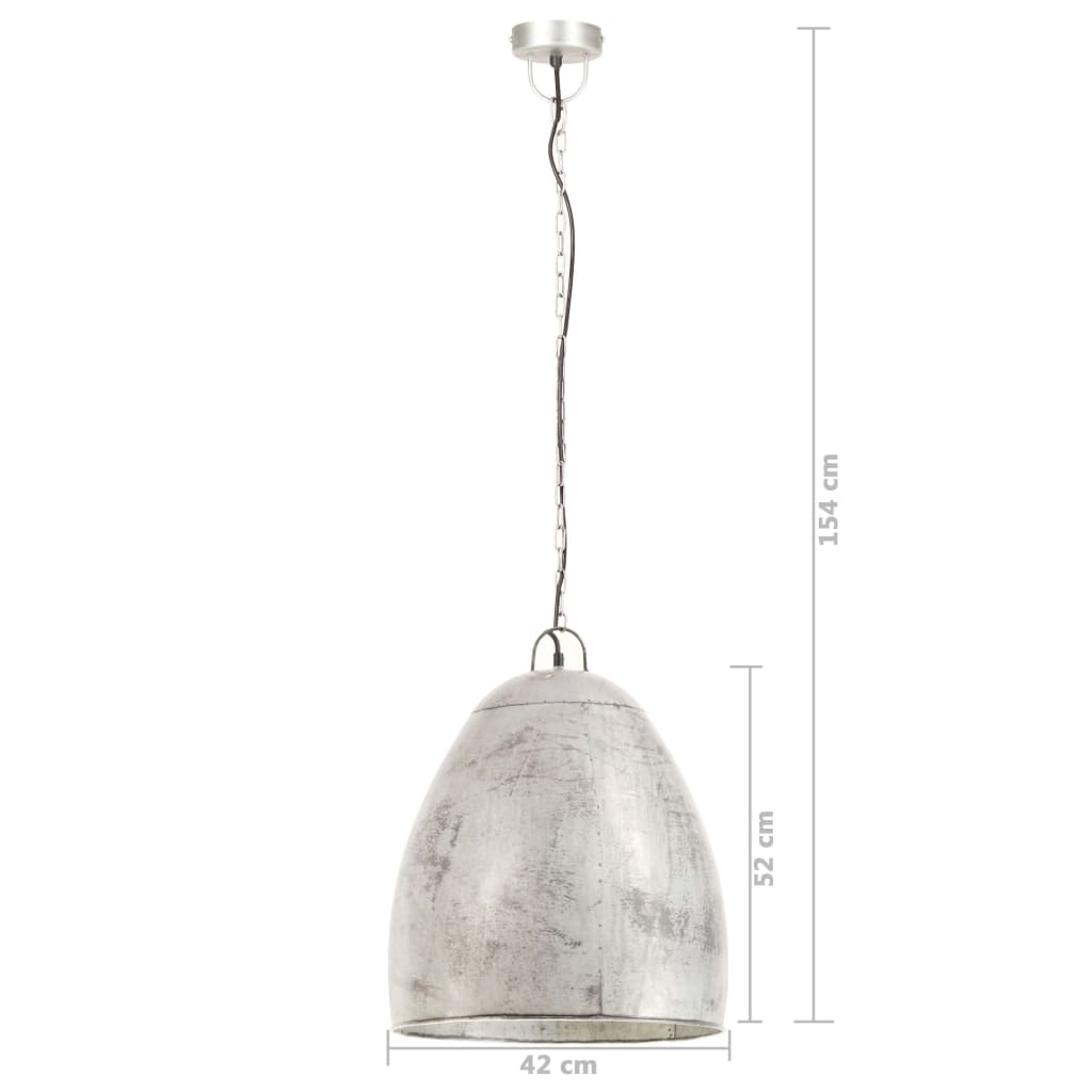 industriel hængelampe 25 W rund 42 cm E27 sølvfarvet