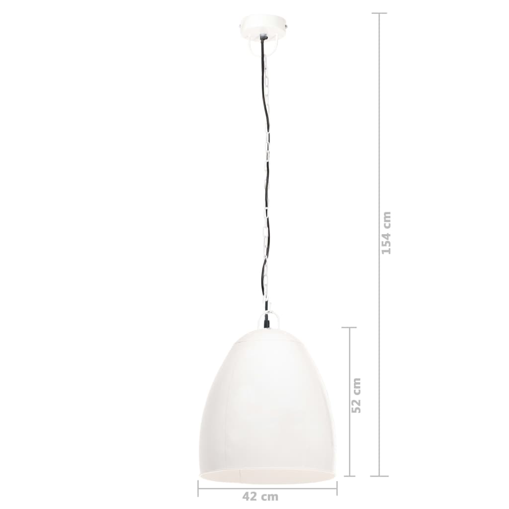 industriel hængelampe 25 W rund 42 cm E27 hvid
