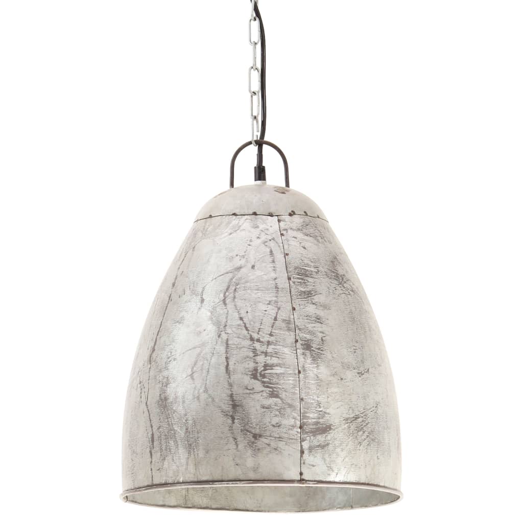 industriel hængelampe 25 W rund 32 cm E27 sølvfarvet