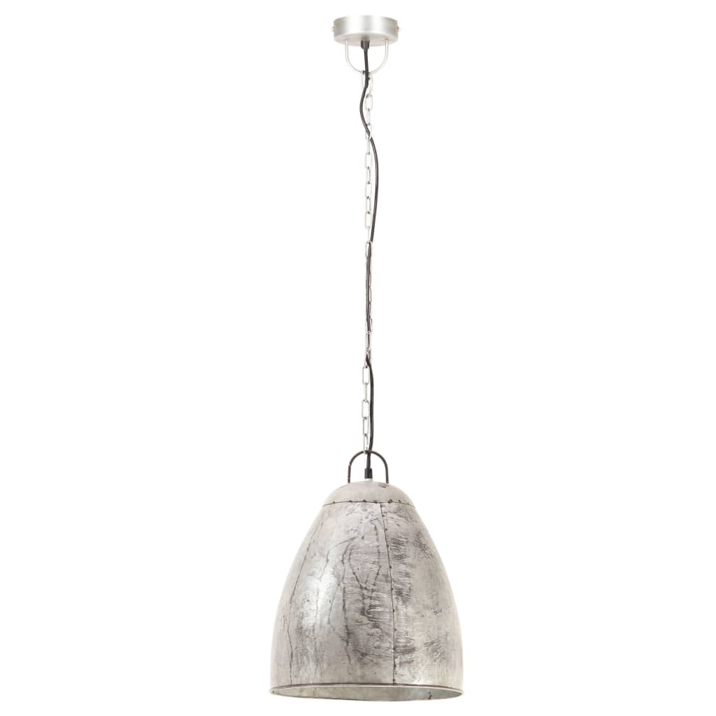 industriel hængelampe 25 W rund 32 cm E27 sølvfarvet