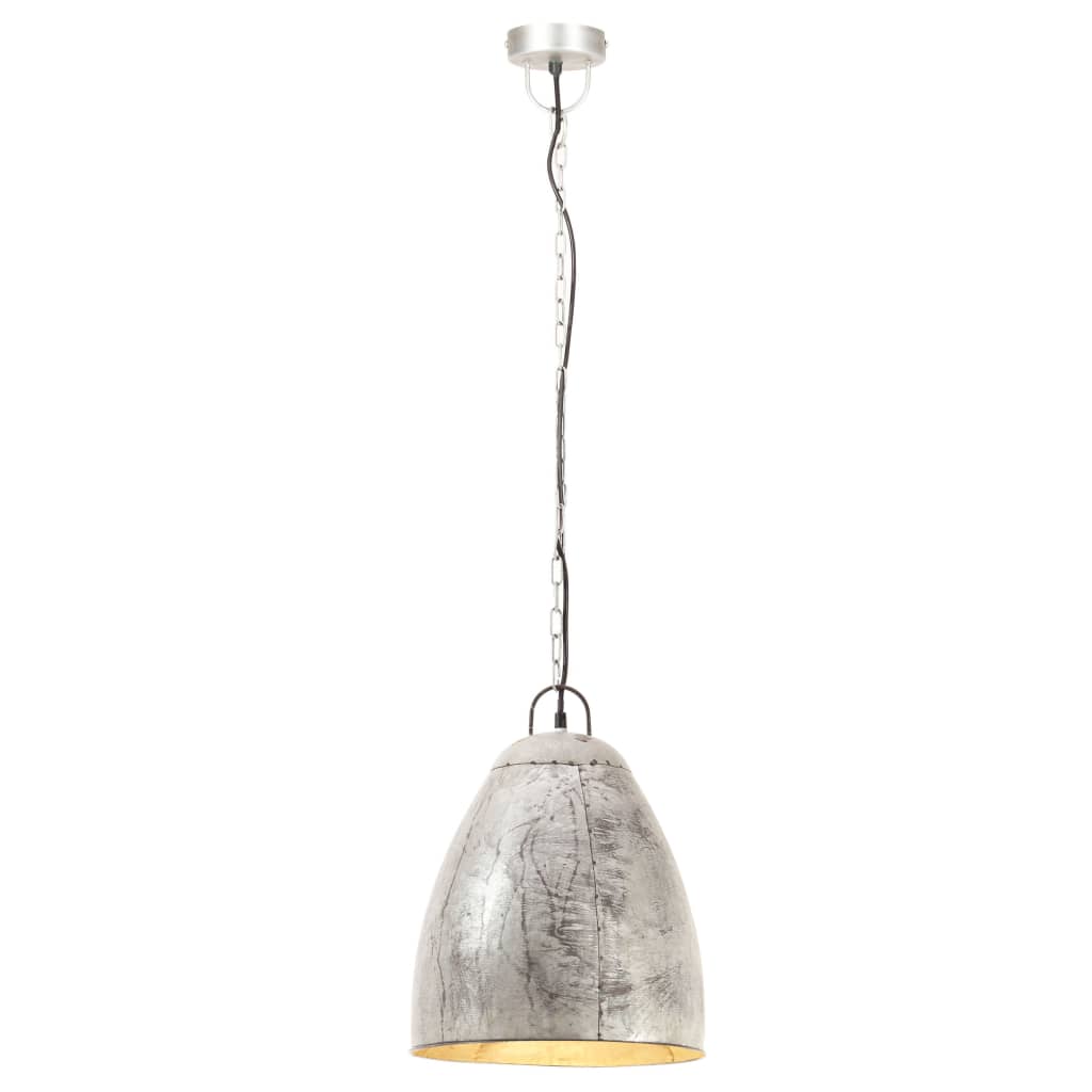 industriel hængelampe 25 W rund 32 cm E27 sølvfarvet