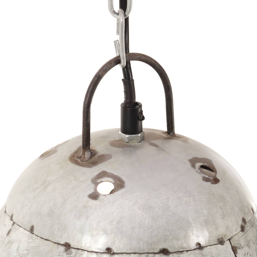 industriel hængelampe 25 W rund 32 cm E27 sølvfarvet