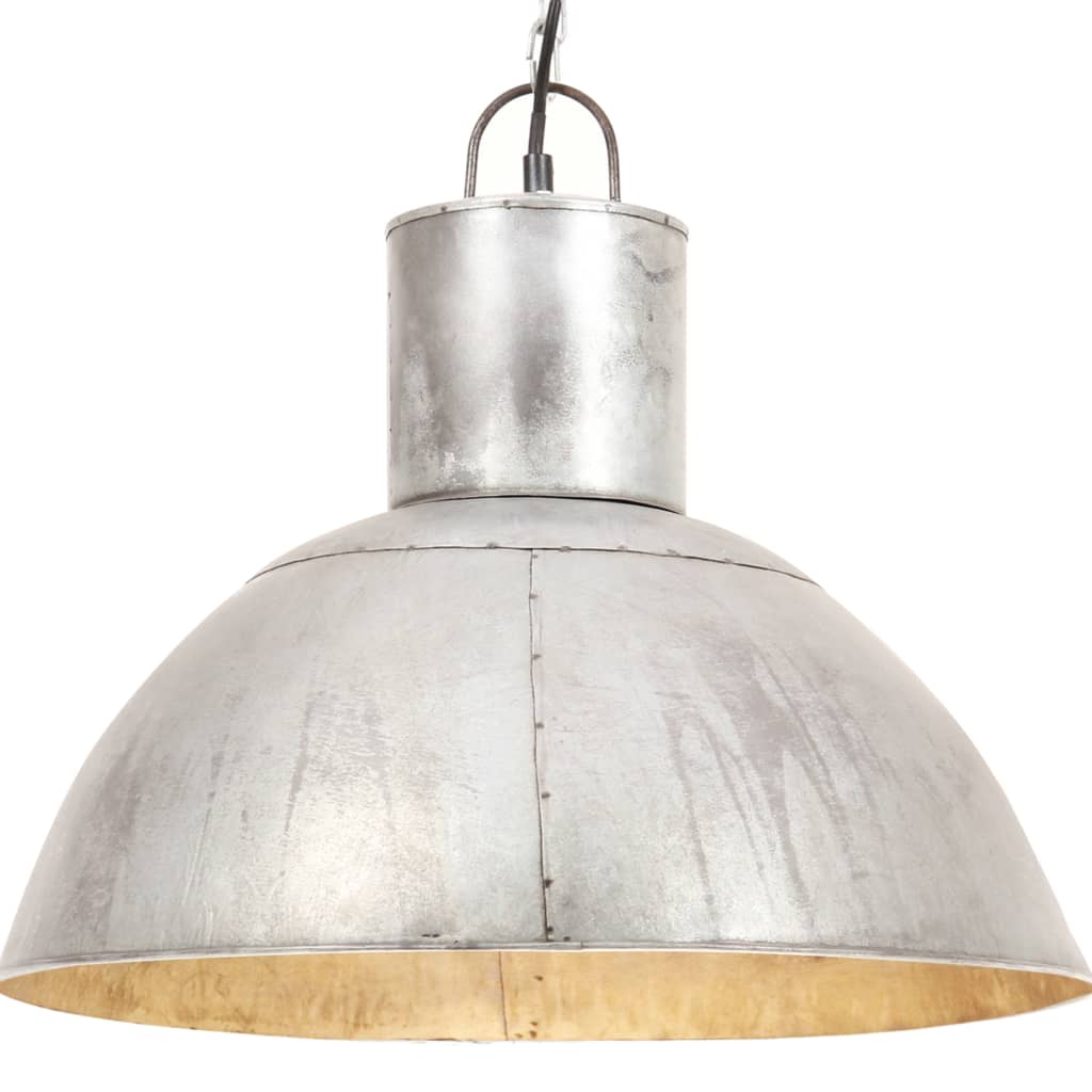 hængelampe 25 W rund 48 cm E27 sølvfarvet