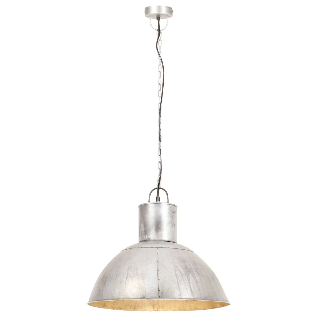hængelampe 25 W rund 48 cm E27 sølvfarvet