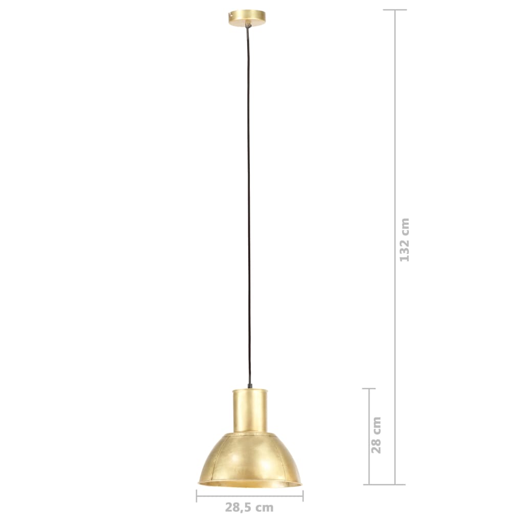 hængelampe 25 W rund 28,5 cm E27 messingfarvet