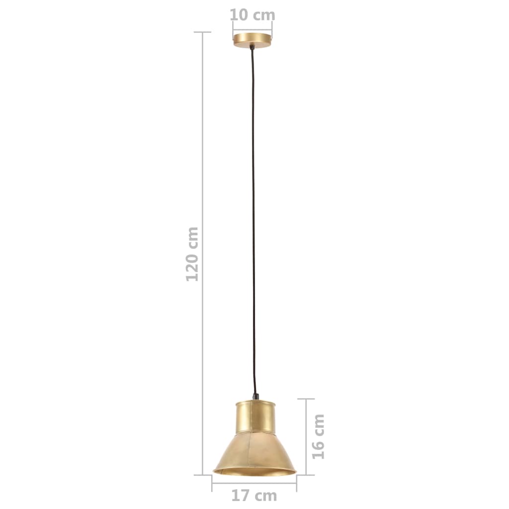 hængelampe 25 W rund 17 cm E27 messingfarvet