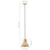 hængelampe 25 W rund 17 cm E27 messingfarvet