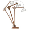 gulvlampe E27 massivt mangotræ sølvfarvet