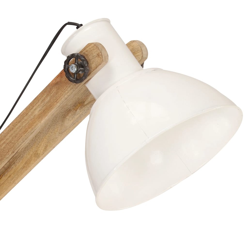 gulvlampe E27 massivt mangotræ hvid
