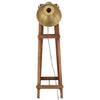 gulvlampe E27 massivt mangotræ messingfarvet