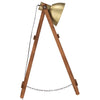 gulvlampe E27 massivt mangotræ messingfarvet
