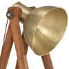 gulvlampe E27 massivt mangotræ messingfarvet