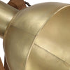 gulvlampe E27 massivt mangotræ messingfarvet