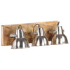 industriel væglampe 70x23 cm E27 mangotræ sølvfarvet