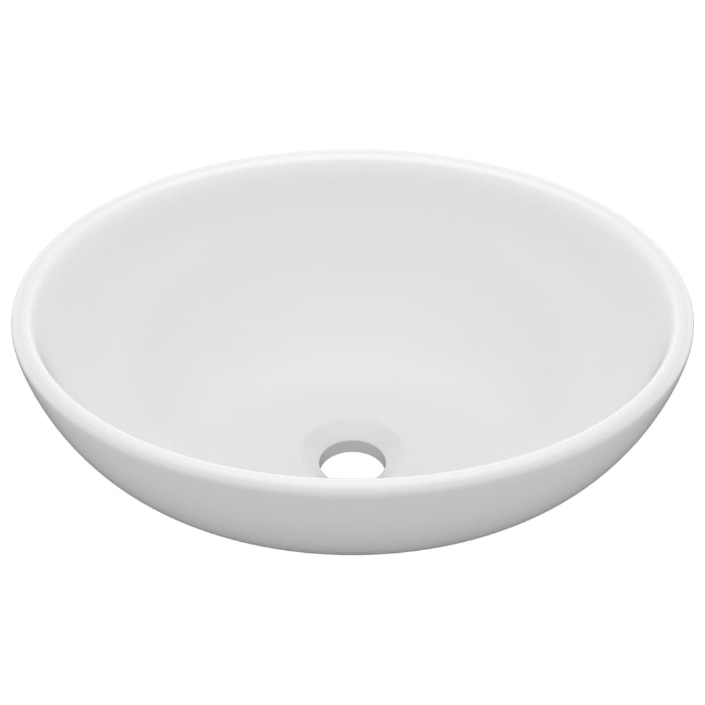 luksuriøs håndvask 40x33 cm keramisk oval mat hvid