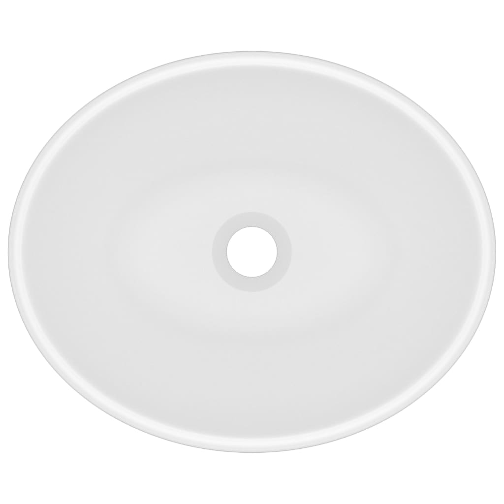 luksuriøs håndvask 40x33 cm keramisk oval mat hvid