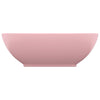 luksuriøs håndvask 40x33 cm keramisk oval mat pink