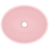 luksuriøs håndvask 40x33 cm keramisk oval mat pink