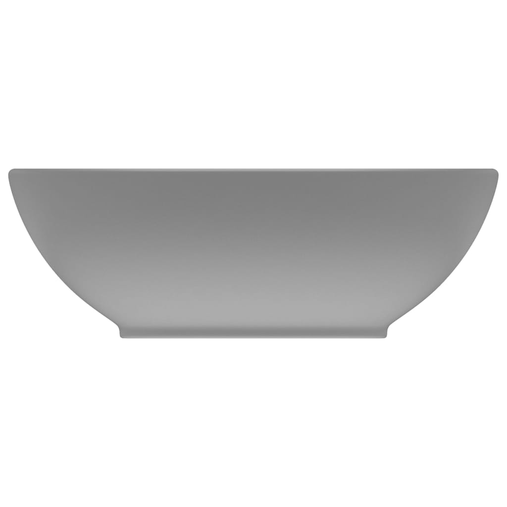 luksuriøs håndvask 40x33 cm keramisk oval mat lysegrå