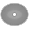 luksuriøs håndvask 40x33 cm keramisk oval mat lysegrå