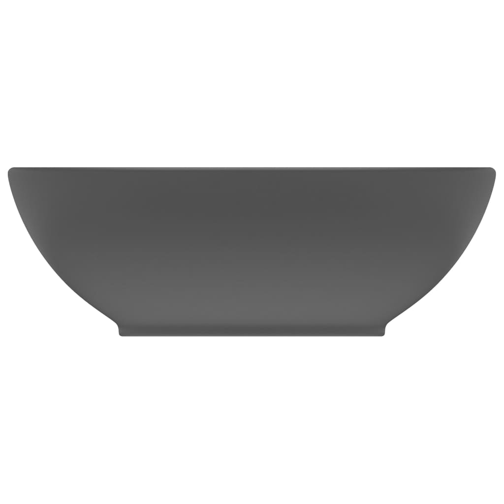 luksuriøs håndvask 40x33 cm keramisk oval mat mørkegrå