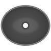 luksuriøs håndvask 40x33 cm keramisk oval mat mørkegrå