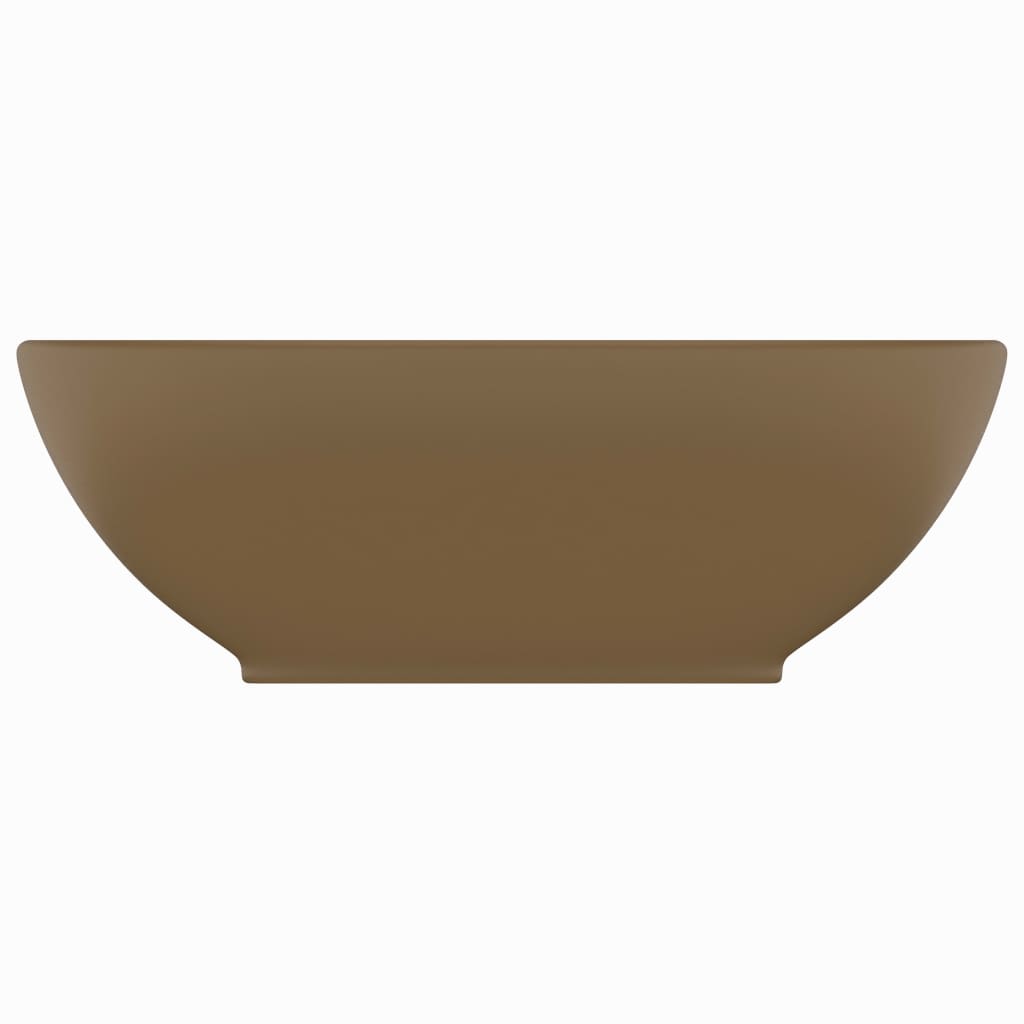 luksuriøs håndvask 40x33 cm keramisk oval mat cremefarvet