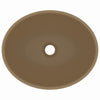 luksuriøs håndvask 40x33 cm keramisk oval mat cremefarvet