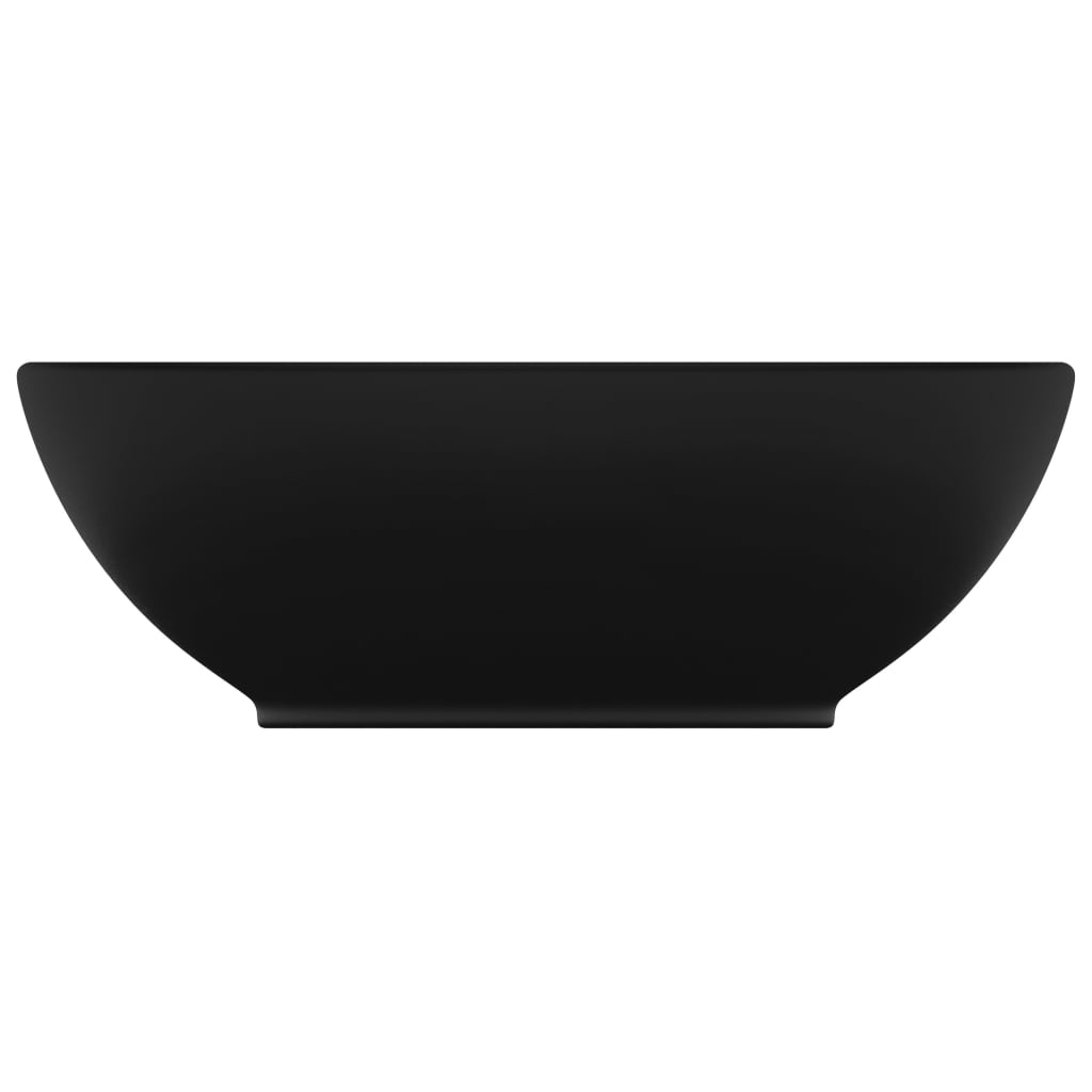 luksuriøs håndvask 40x33 cm keramisk oval mat sort