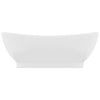 luksuriøs håndvask overløb 58,5x39 cm keramisk oval mat hvid