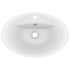luksuriøs håndvask overløb 58,5x39 cm keramisk oval mat hvid