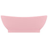 luksuriøs håndvask med overløb 58,5x39 cm keramik oval mat pink