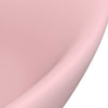 luksuriøs håndvask med overløb 58,5x39 cm keramik oval mat pink