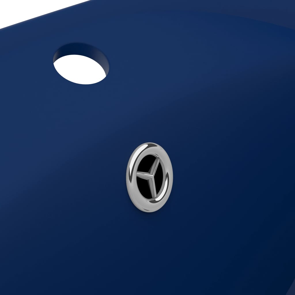 luksuriøs håndvask overløb 58,5x39cm keramisk oval mat mørkeblå