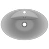 luksuriøs håndvask overløb 58,5x39 cm keramik oval mat lysegrå