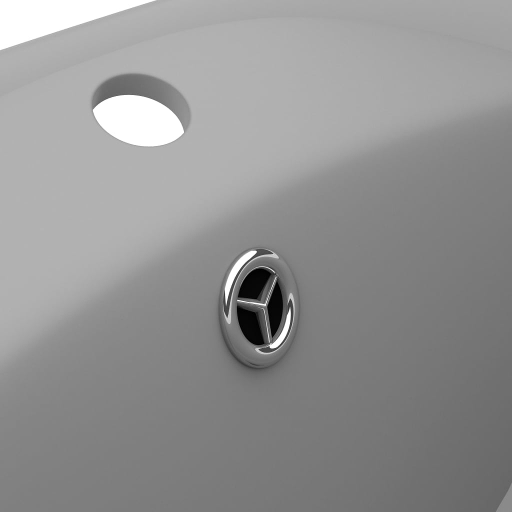 luksuriøs håndvask overløb 58,5x39 cm keramik oval mat lysegrå