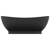 luksuriøs håndvask overløb 58,5x39 cm keramik oval mat sort