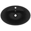 luksuriøs håndvask overløb 58,5x39 cm keramik oval mat sort